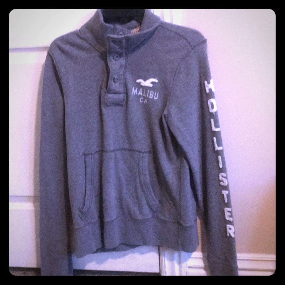 Hollister Grey Henley Sweater
